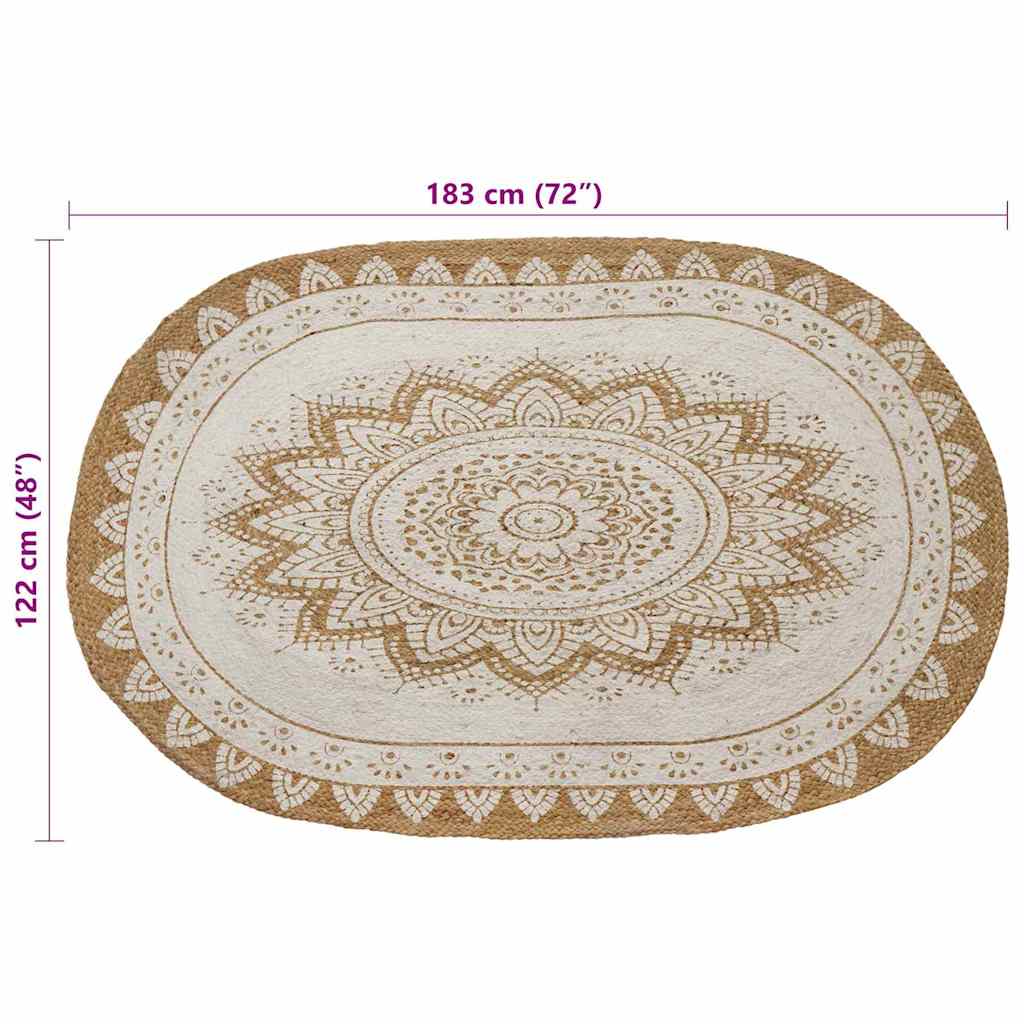 Rug Brown 122 x 183 cm Jute