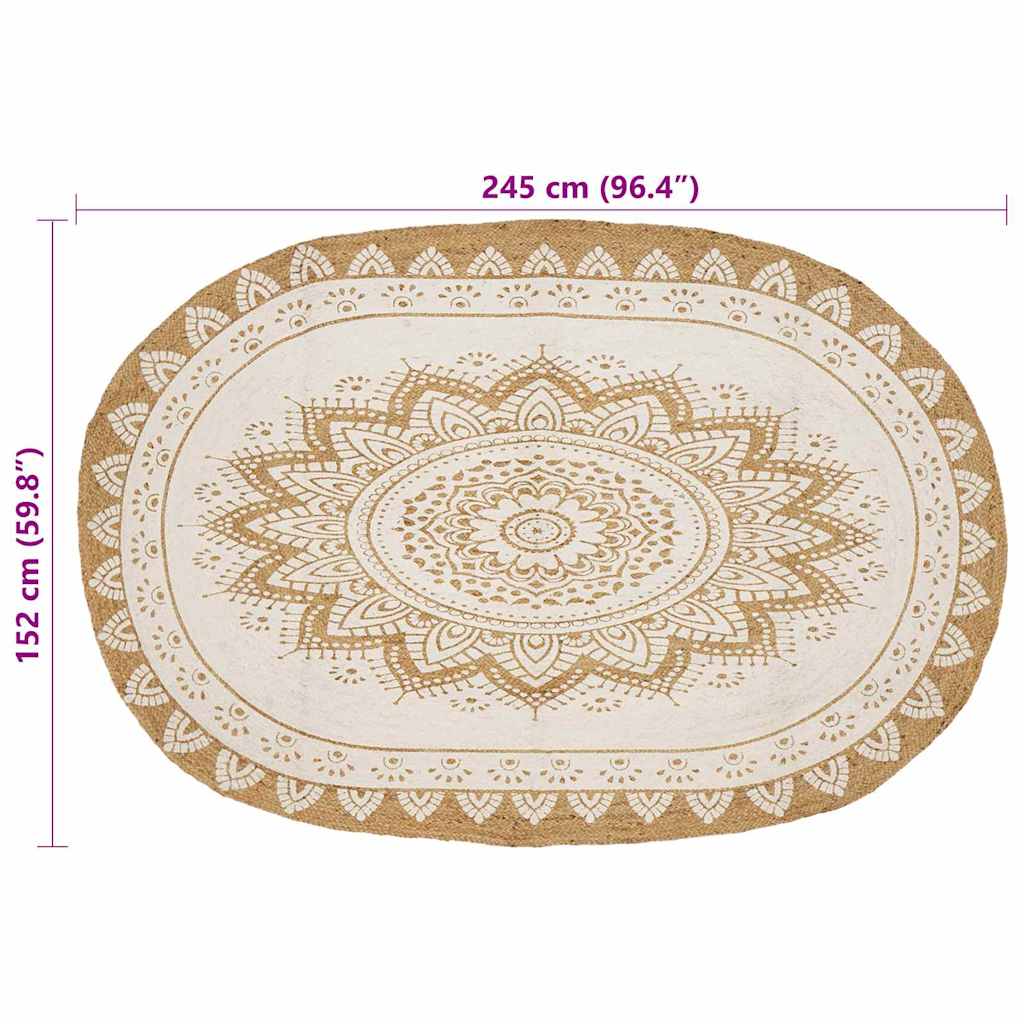 Rug Brown 152 x 245 cm Jute