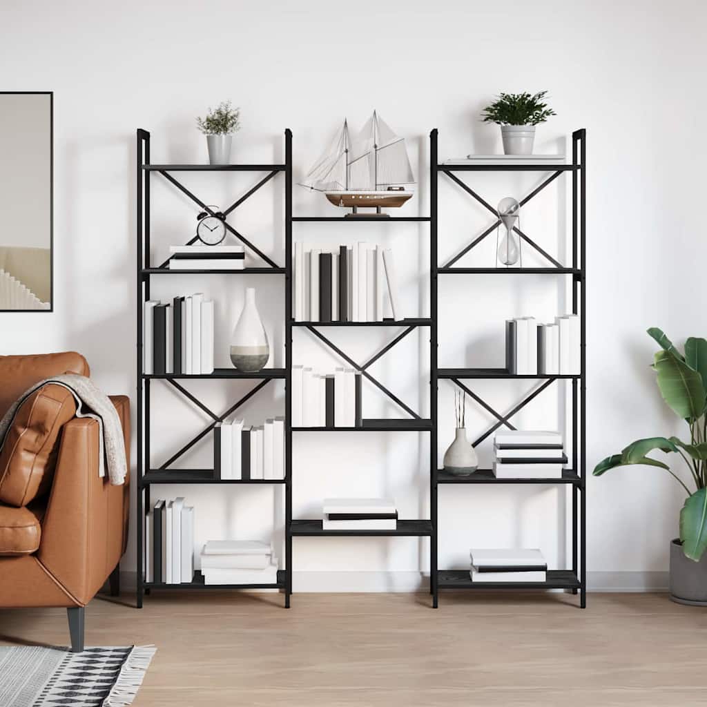 Bookshelf Black oak 156 x 25 x 167.5 cm Engineered wood