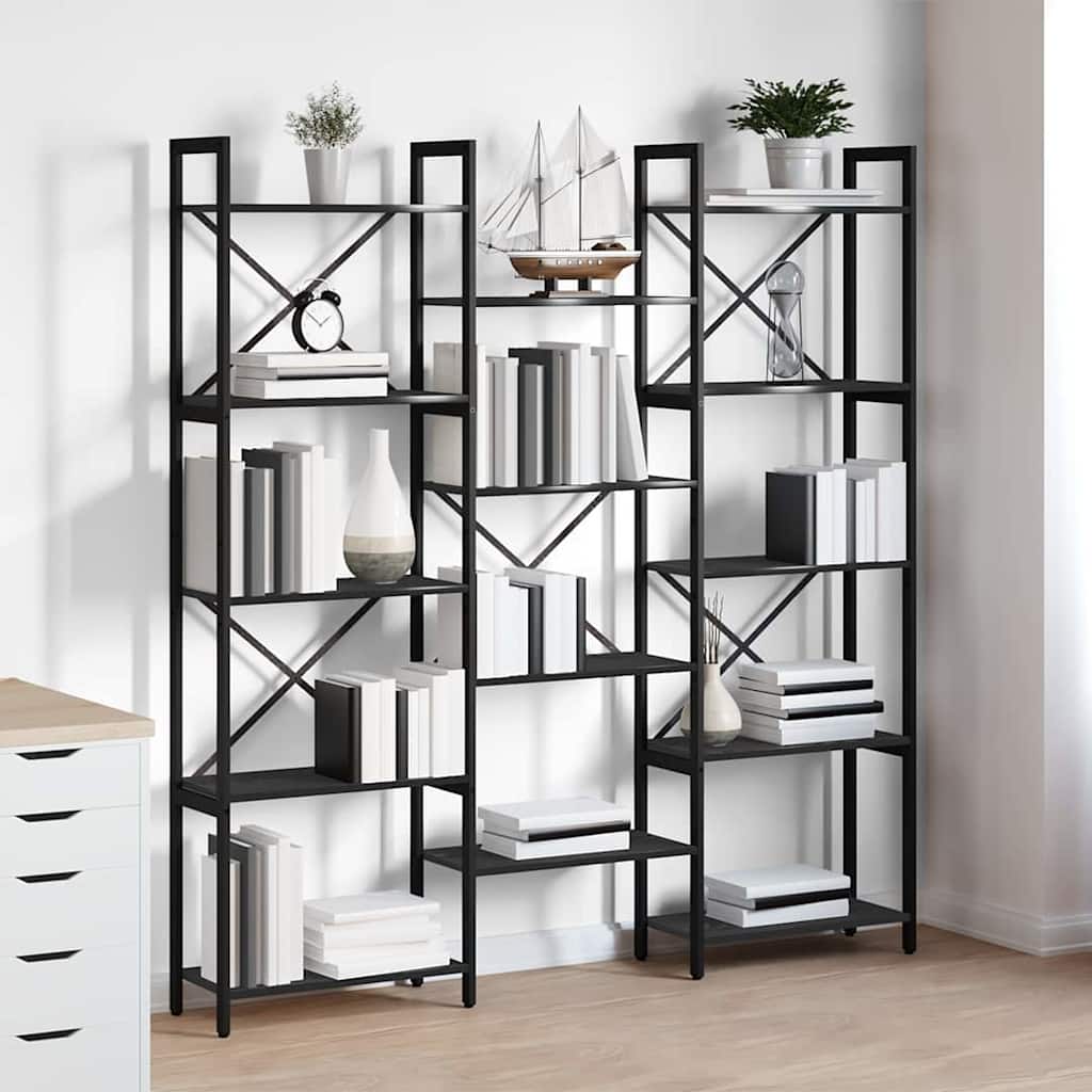 Bookshelf Black oak 156 x 25 x 167.5 cm Engineered wood