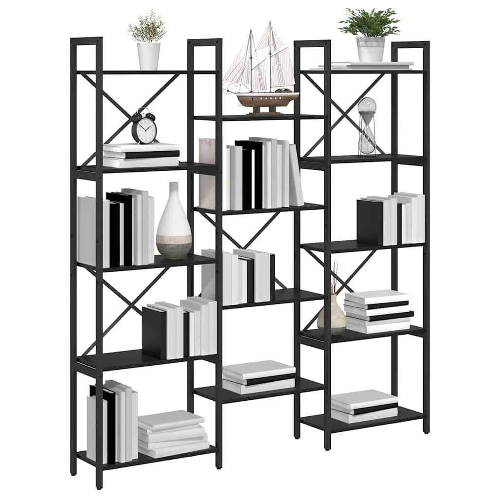 Bookshelf Black oak 156 x 25 x 167.5 cm Engineered wood