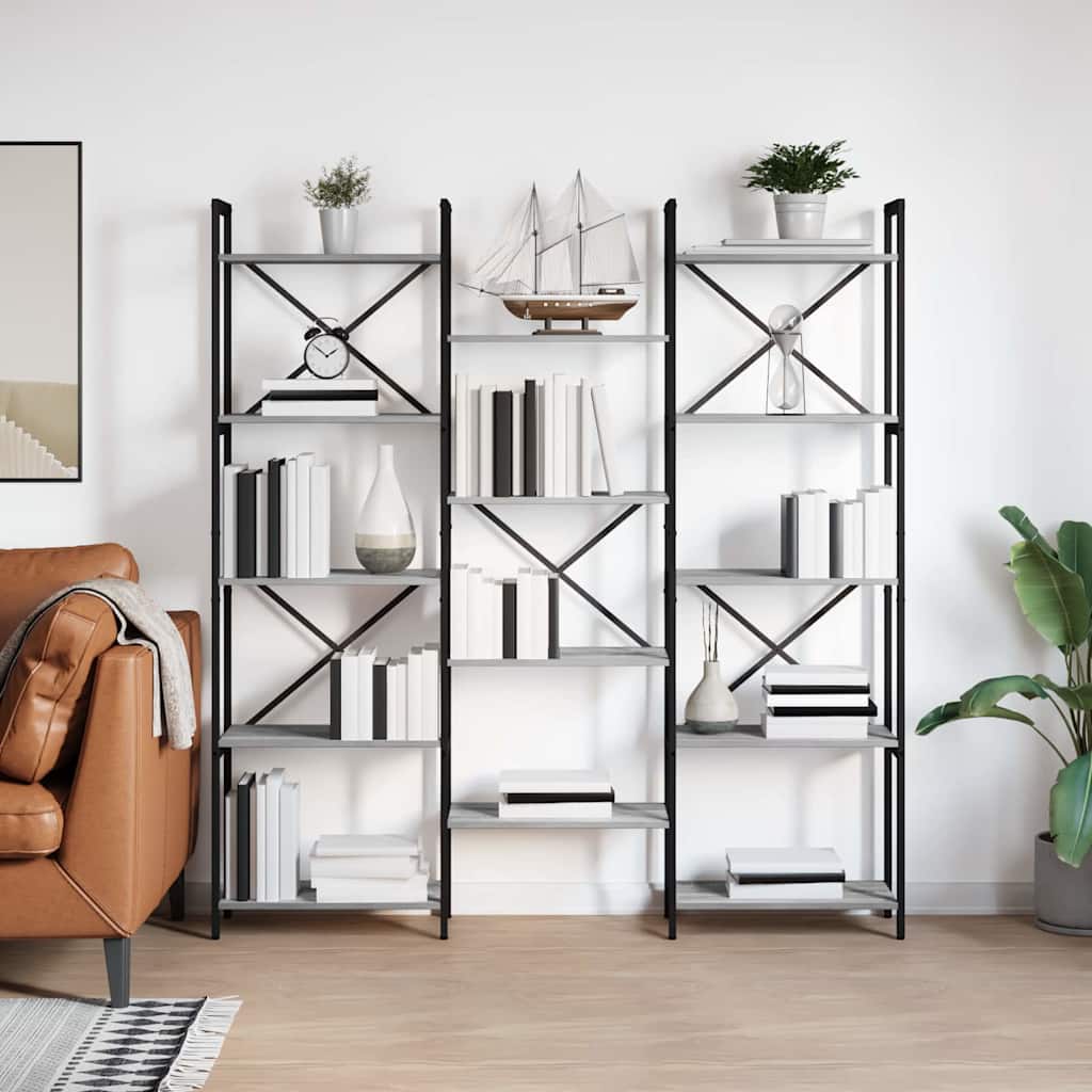 Bookshelf Grey sonoma 156 x 25 x 167.5 cm Engineered wood