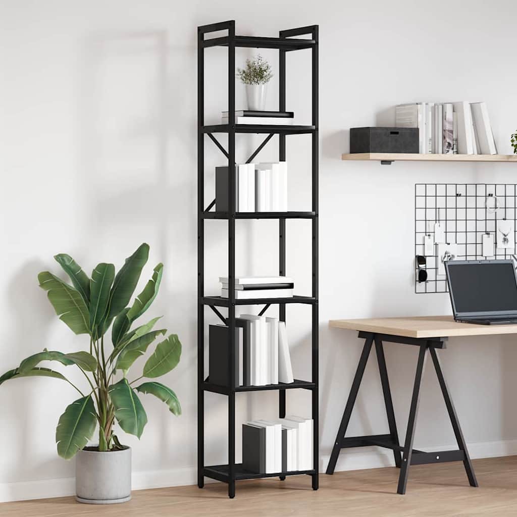 Bookcase Black oak 40 x 30 x 188 cm Engineered wood