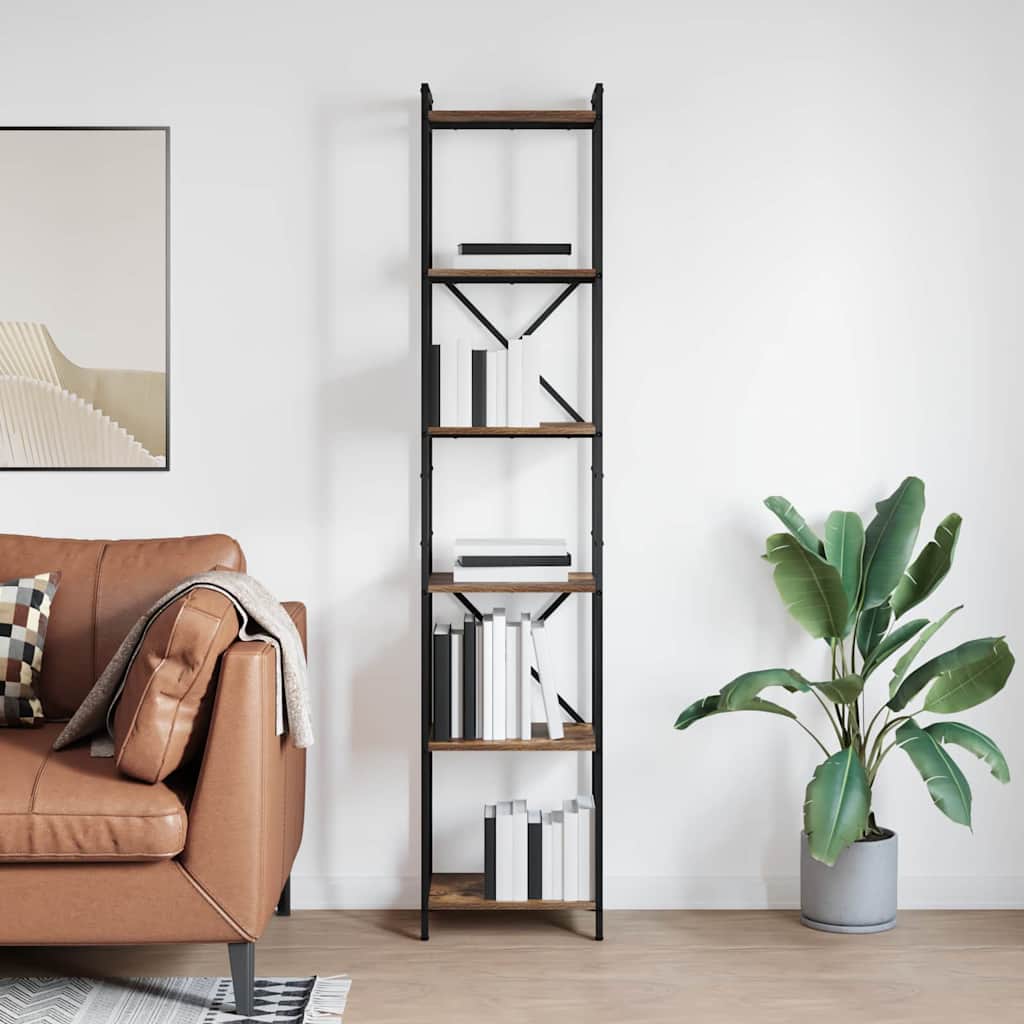 Bookcase Smoked oak 40 x 30 x 188 cm Engineered wood