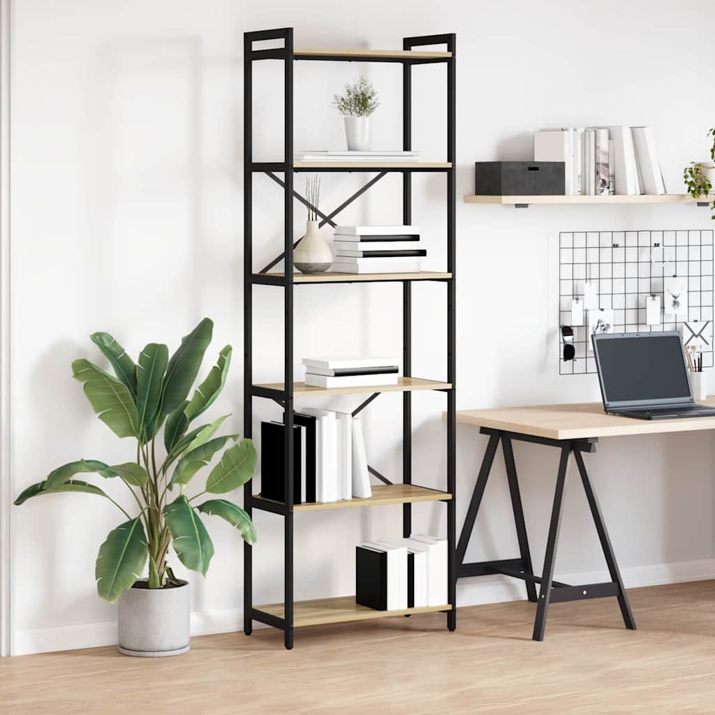 Bookcase Sonoma oak 60 x 30 x 188 cm Engineered wood