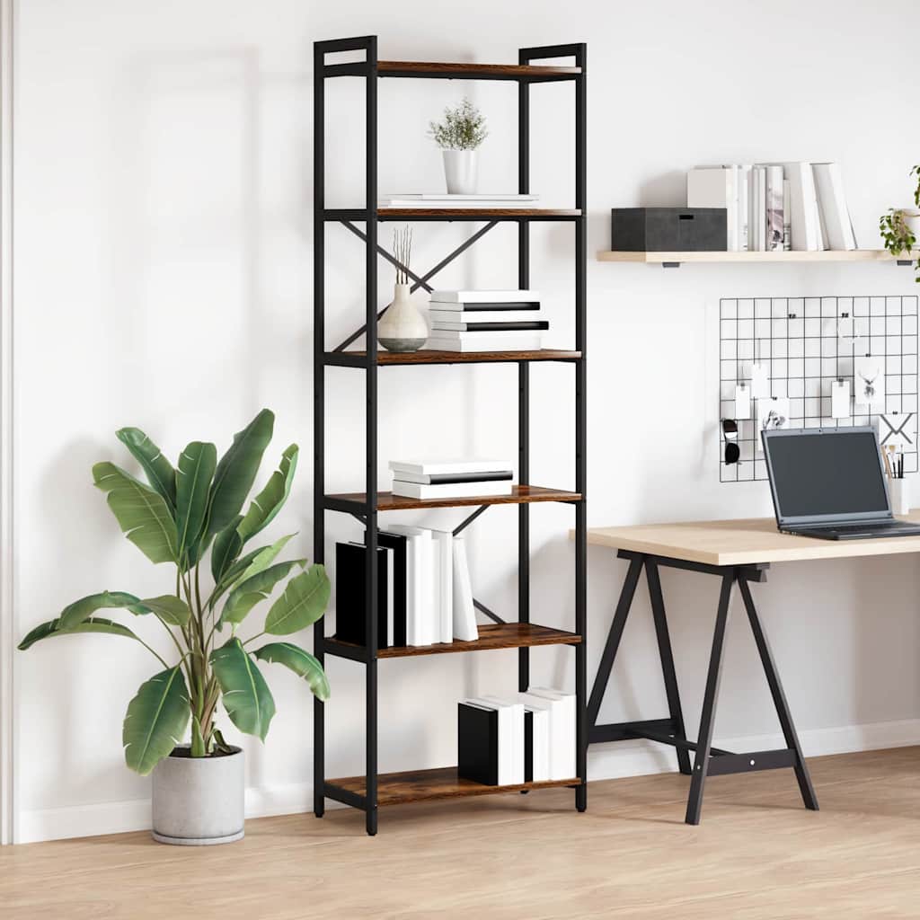 Bookcase Smoked oak 60 x 30 x 188 cm Engineered wood