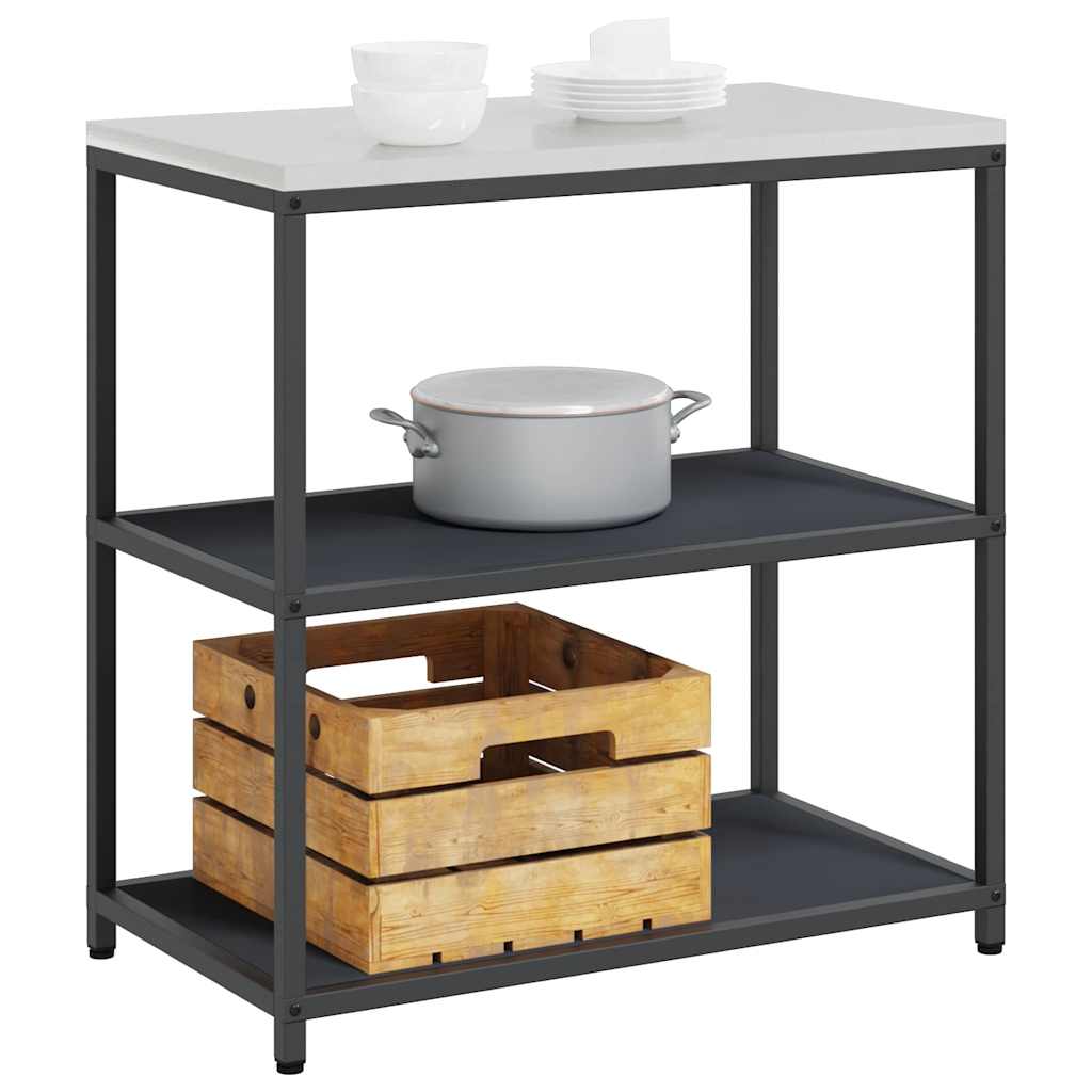 Kitchen Storage Shelf with Shelf with Storage Anthracite Steel