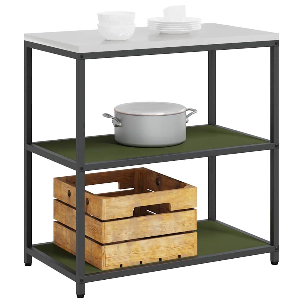 Kitchen Storage Shelf with Shelf with Storage Olive green Steel