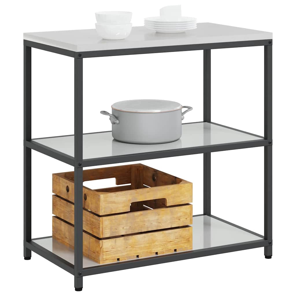 Kitchen Storage Shelf with Shelf Silver Galvanised steel