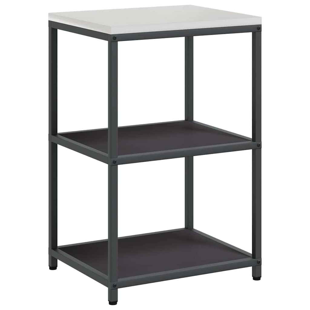 Kitchen Storage Shelf with Shelf with Storage Black Steel
