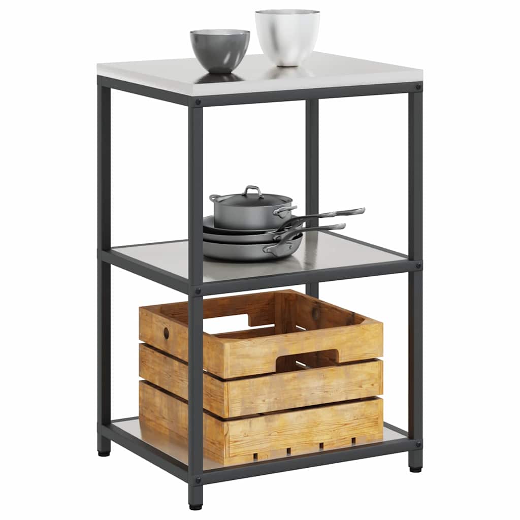 Kitchen Storage Shelf with Shelf Silver Stainless steel