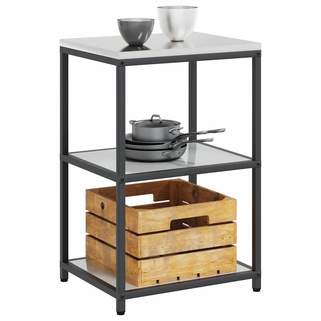Kitchen Storage Shelf with Shelf Silver Galvanised steel