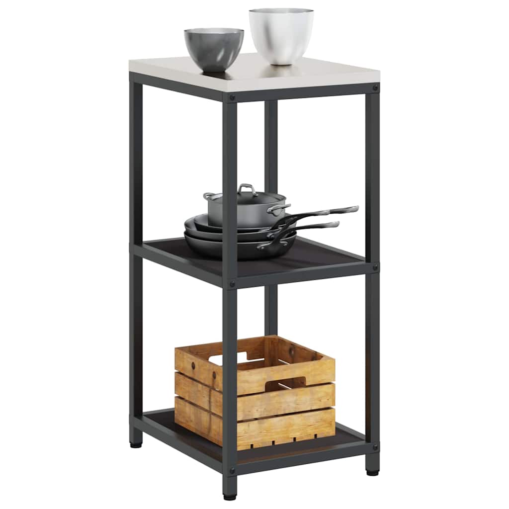 Kitchen Storage Shelf with Shelf with Storage Black Steel