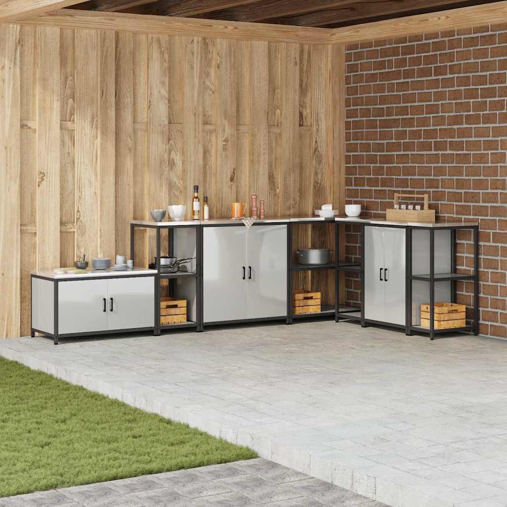 Kitchen Storage Shelf with Shelf Silver Galvanised steel