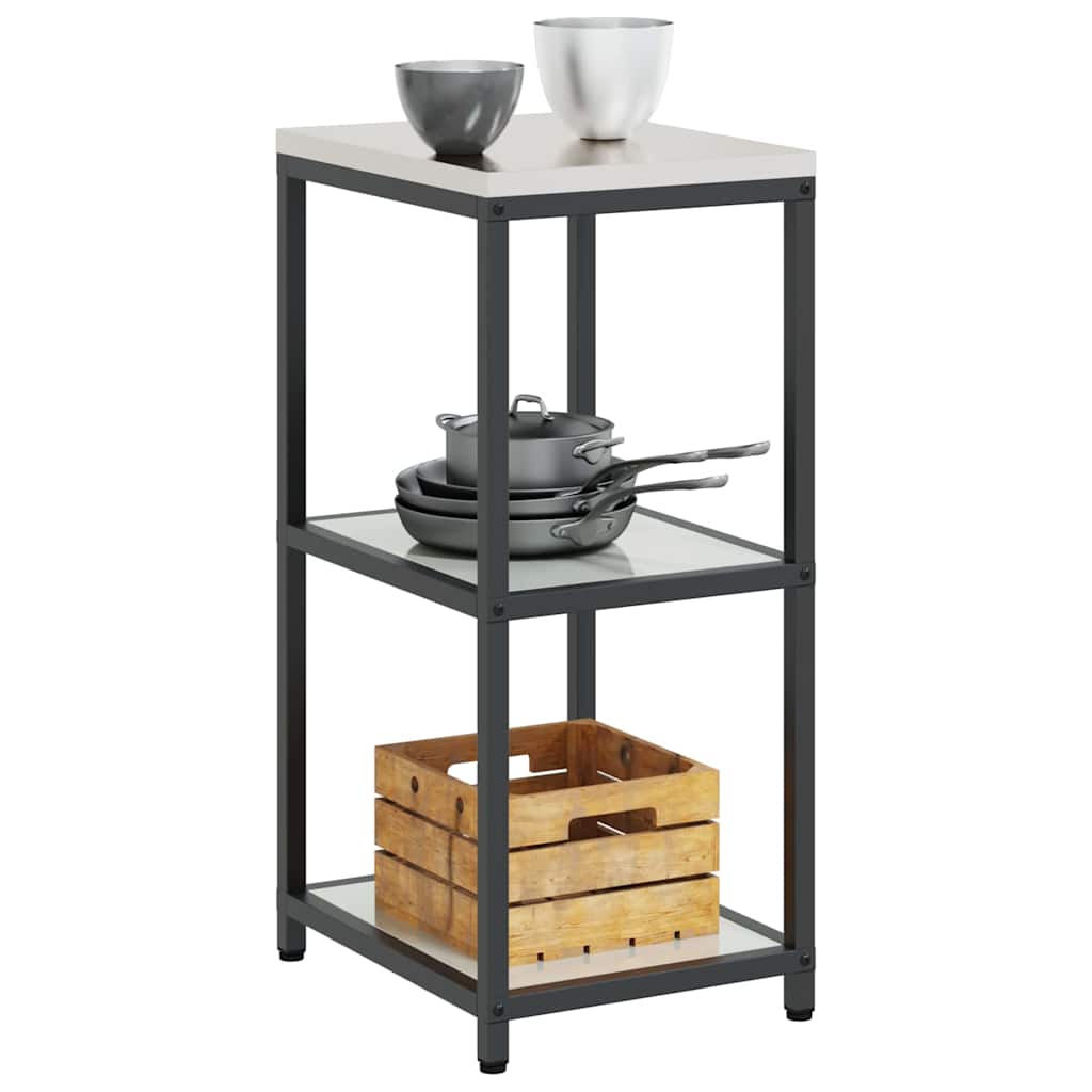 Kitchen Storage Shelf with Shelf Silver Galvanised steel