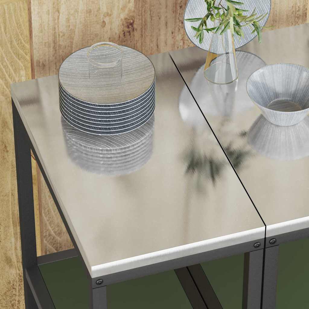 Kitchen Storage Shelf with Shelf with Storage Olive green Steel