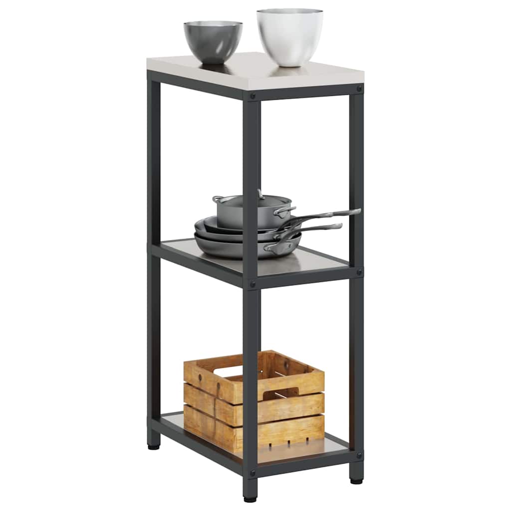 Kitchen Storage Shelf with Shelf Silver Stainless steel
