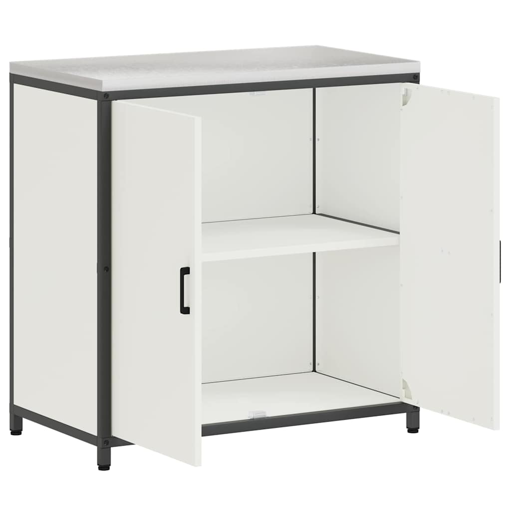 Kitchen Storage Cabinet with Shelf with Storage White Steel