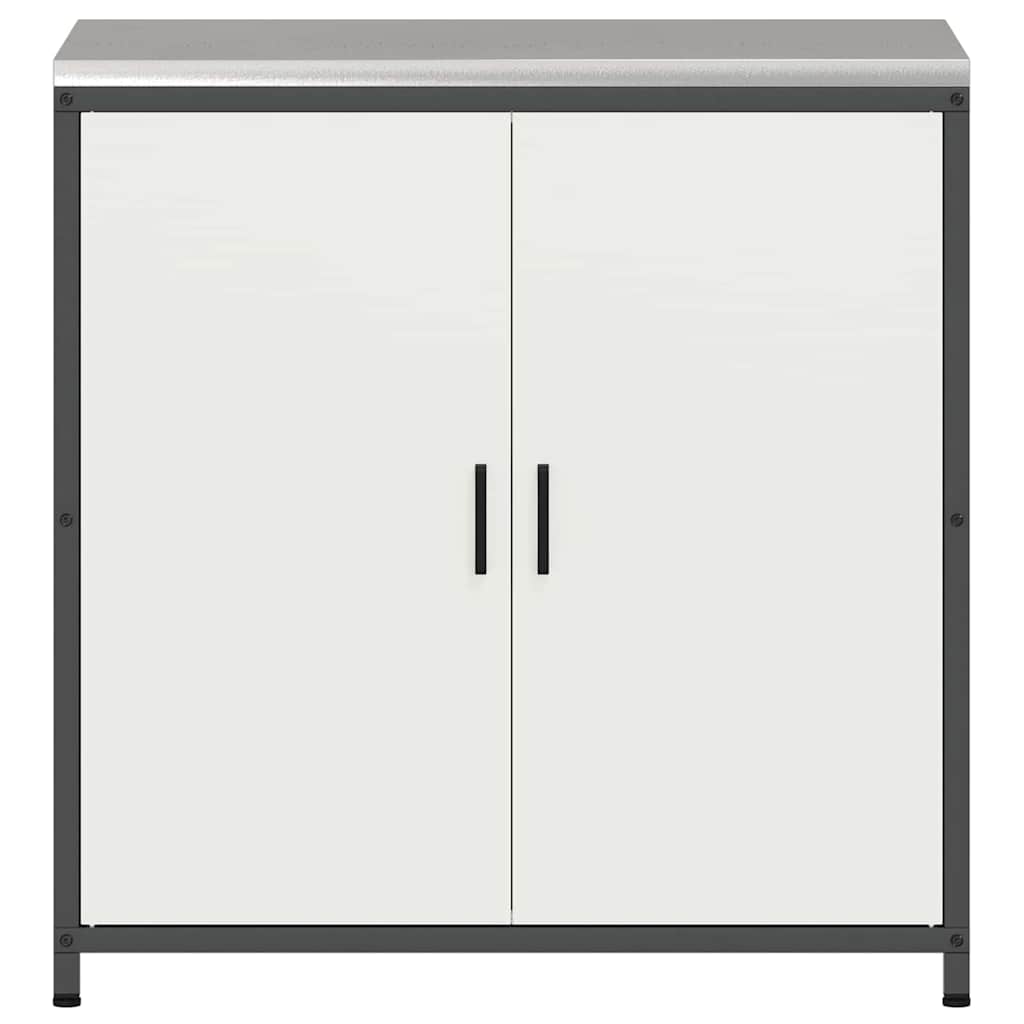 Kitchen Storage Cabinet with Shelf with Storage White Steel