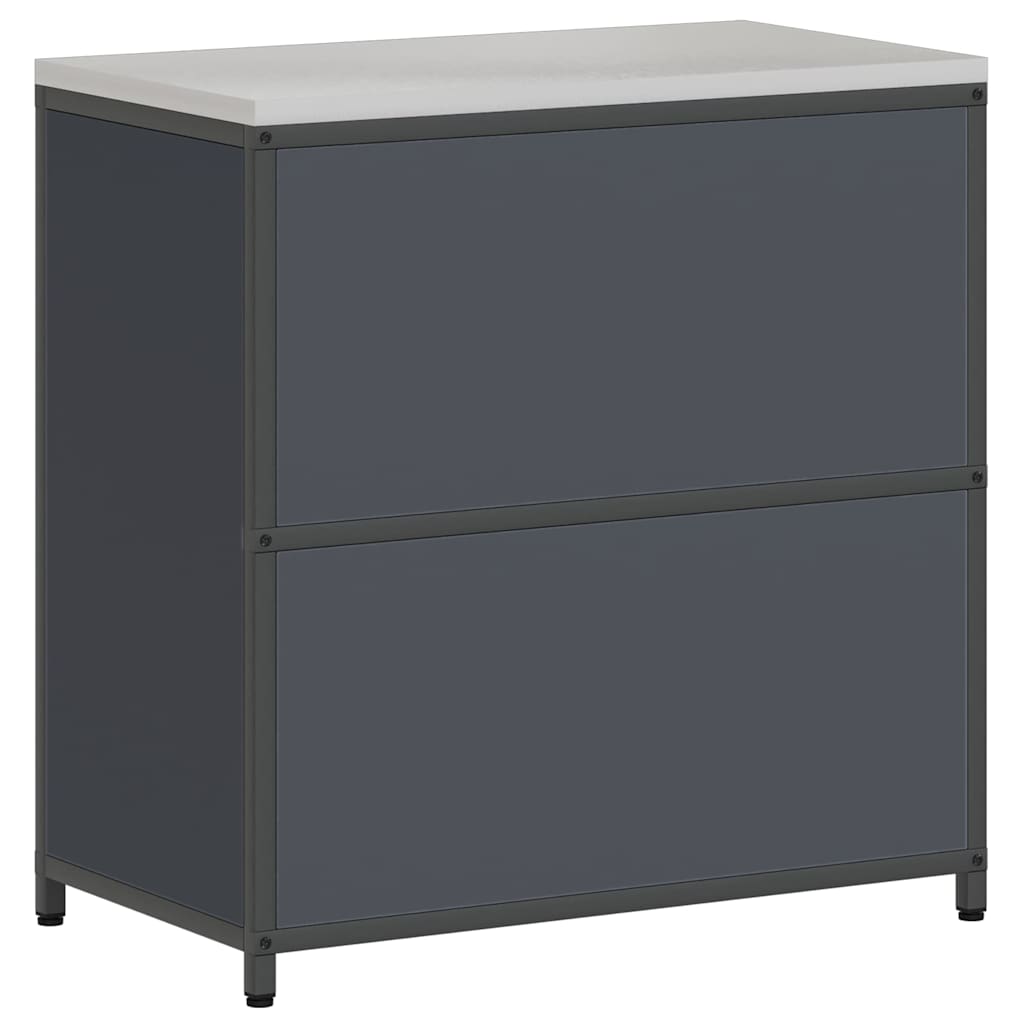 Kitchen Storage Cabinet with Shelf with Door Anthracite Steel