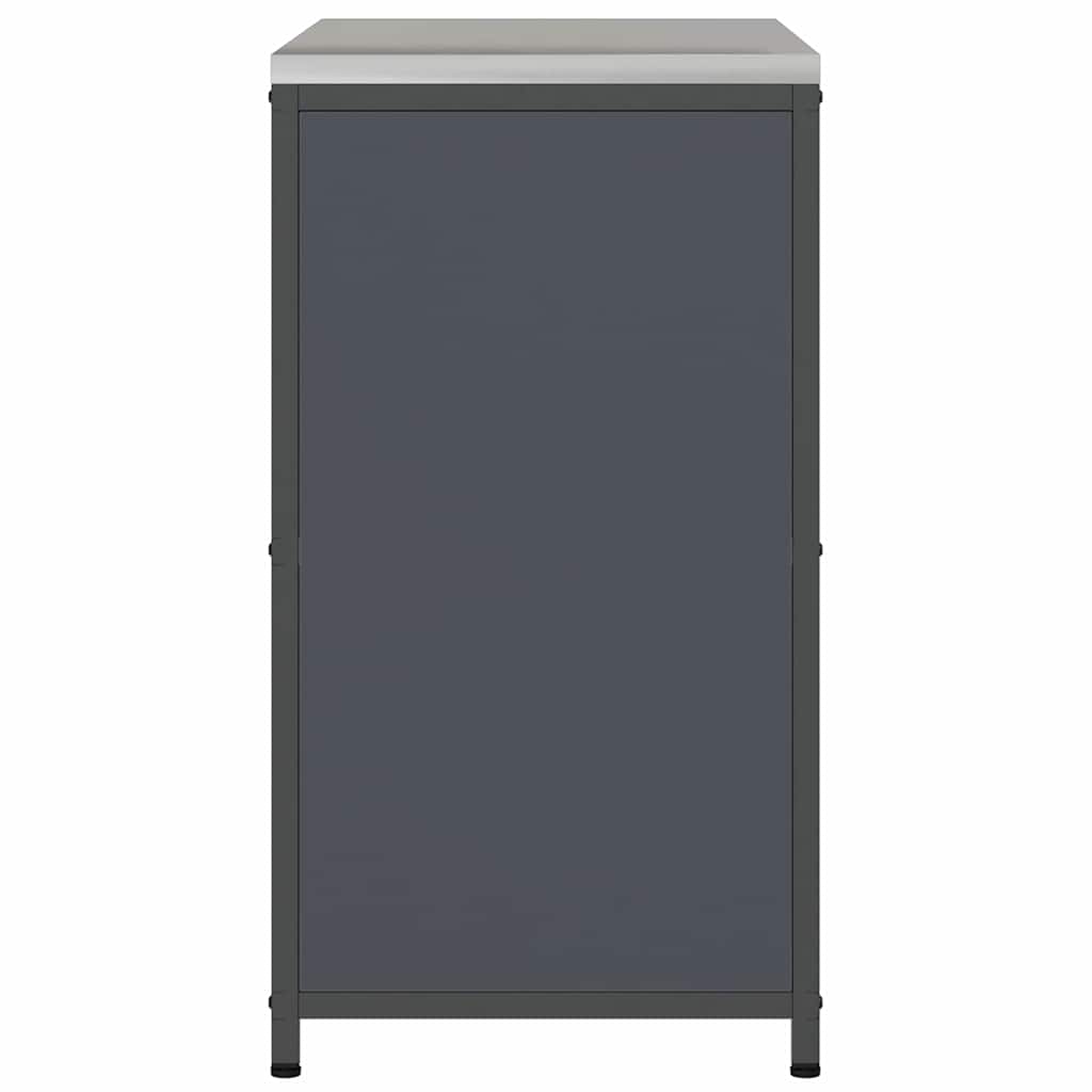 Kitchen Storage Cabinet with Shelf with Door Anthracite Steel