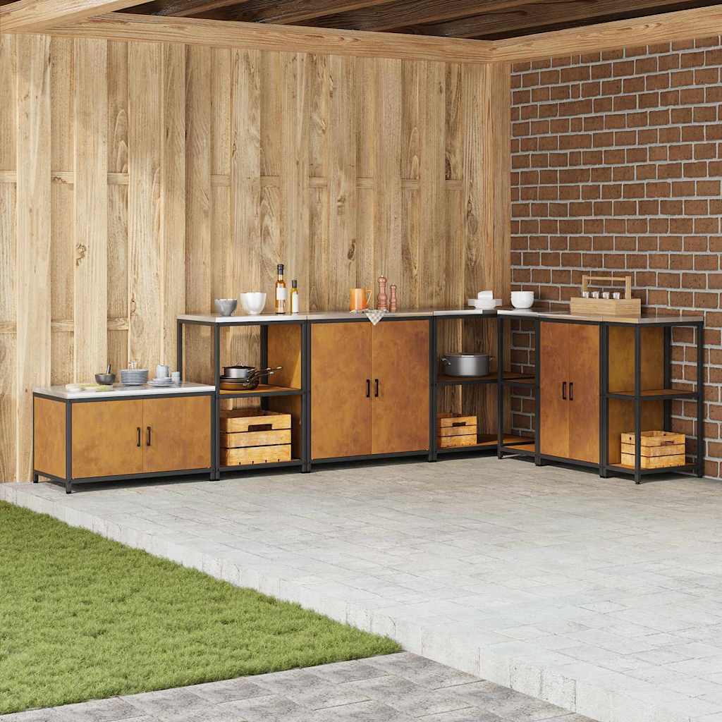 Kitchen Storage Cabinet with Shelf Rusty Weathering steel