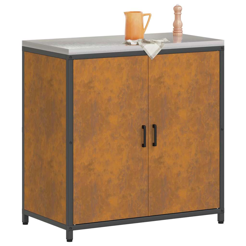 Kitchen Storage Cabinet with Shelf Rusty Weathering steel