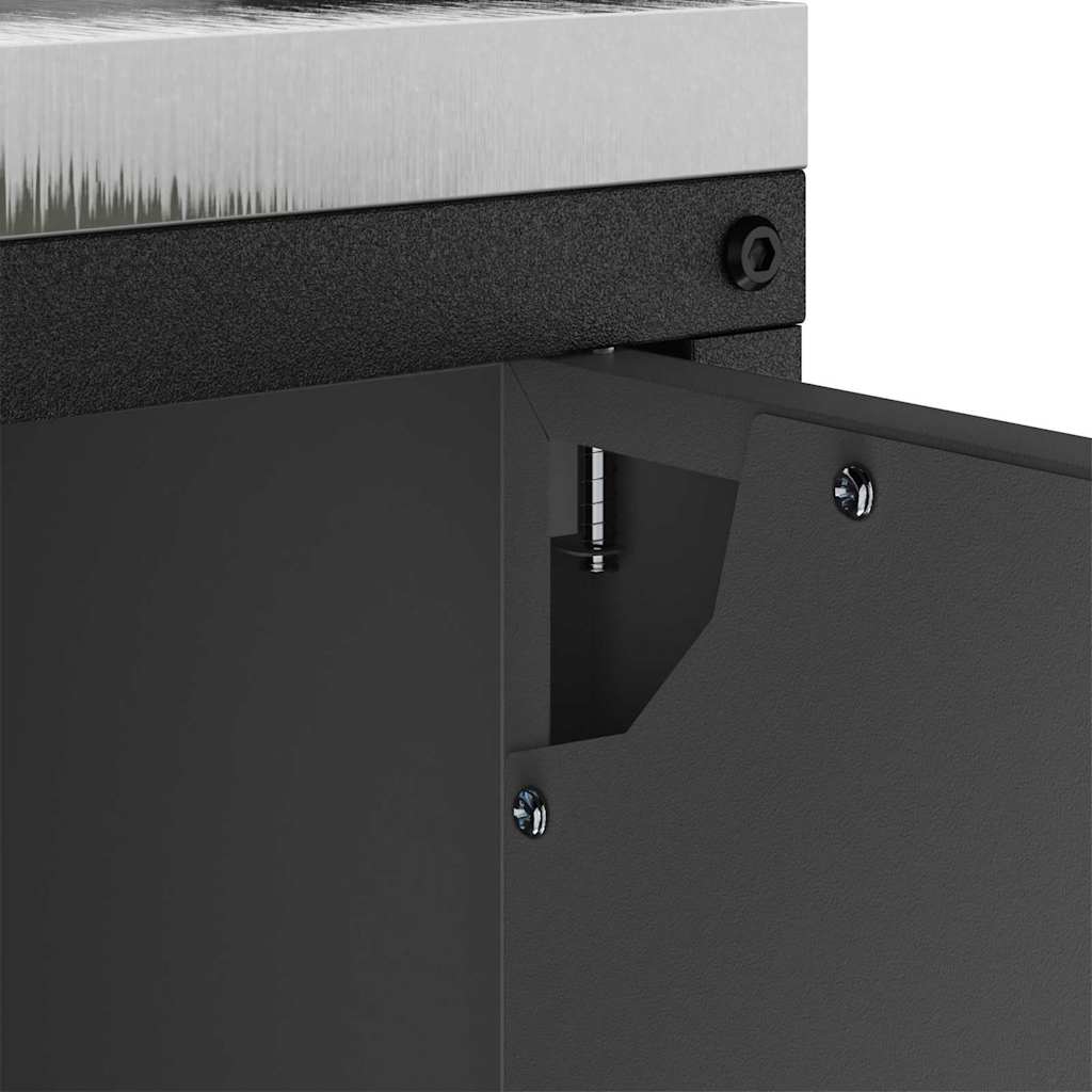 Kitchen Storage Cabinet with Shelf with Storage Black Steel