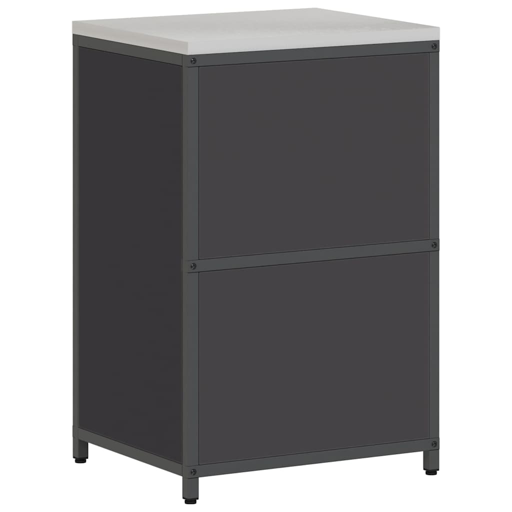 Kitchen Storage Cabinet with Shelf with Storage Black Steel