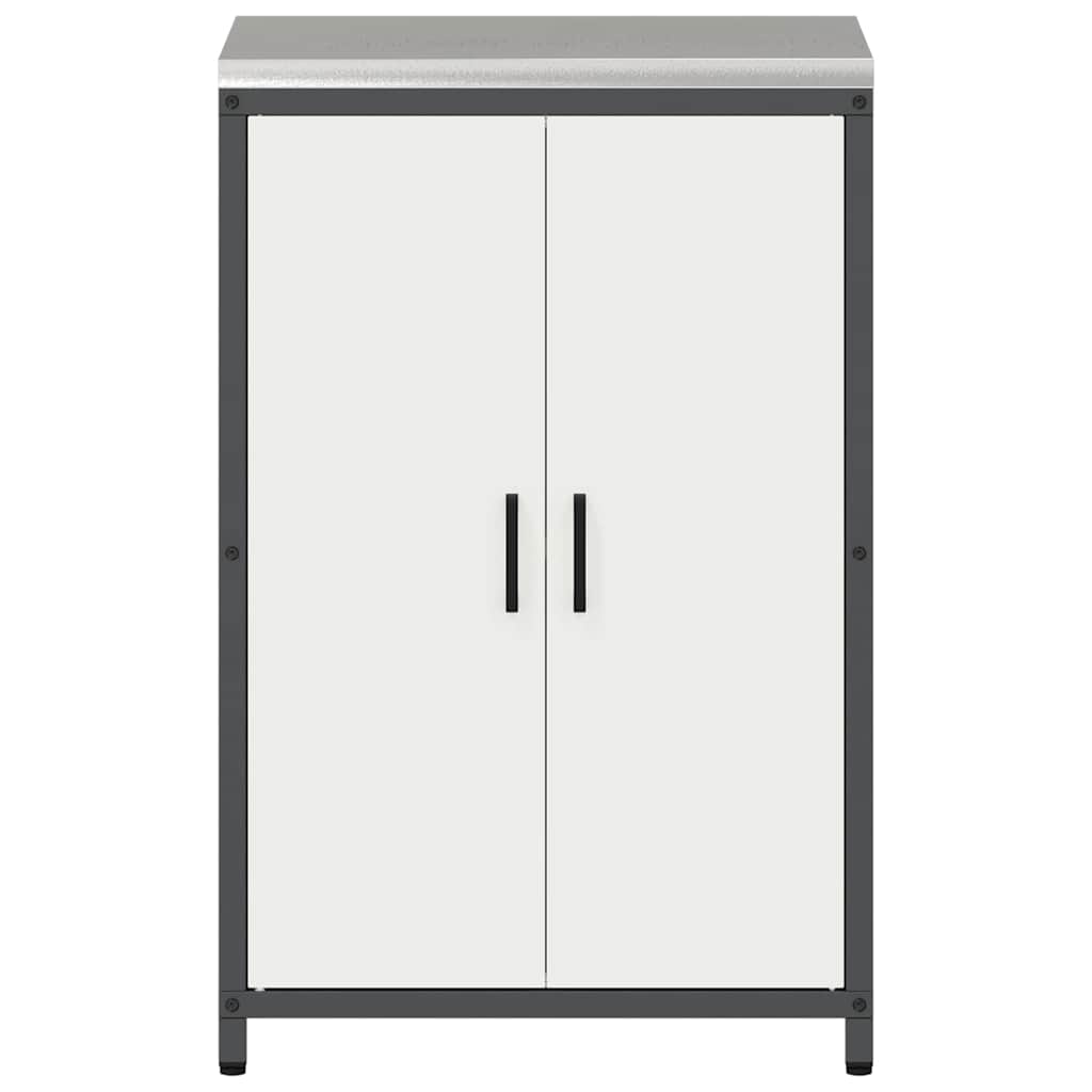 Kitchen Storage Cabinet with Shelf with Storage White Steel