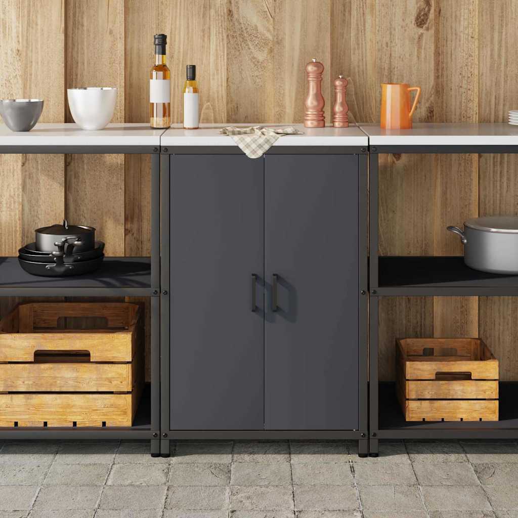 Kitchen Storage Cabinet with Shelf with Door Anthracite Steel