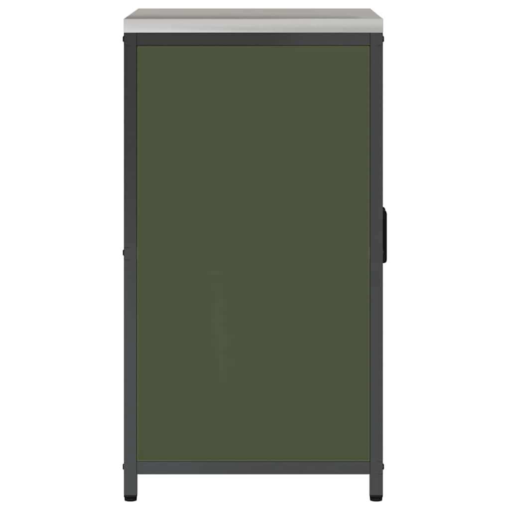Kitchen Storage Cabinet with Shelf with Door Olive green Steel