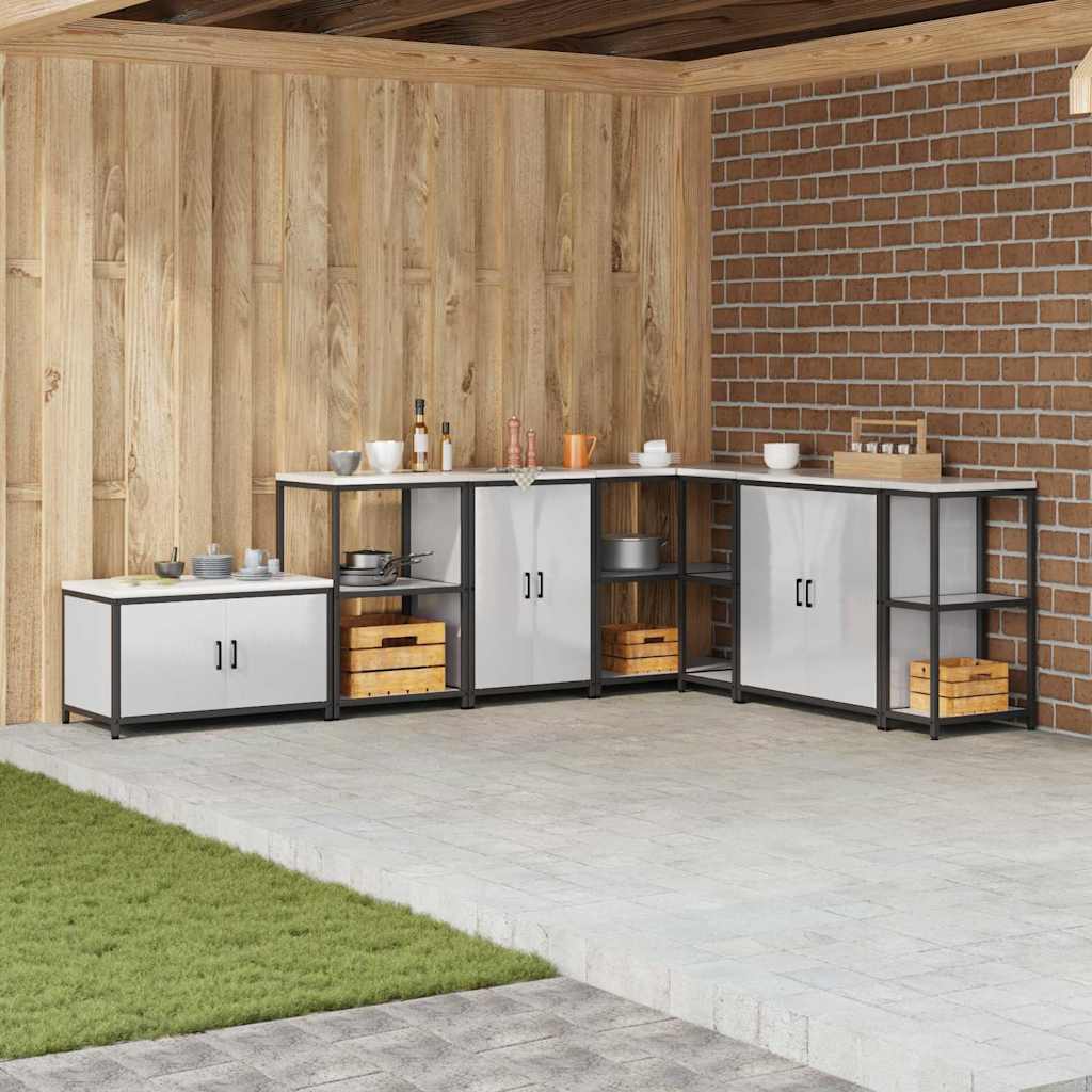 Kitchen Storage Cabinet with Shelf Silver Stainless steel