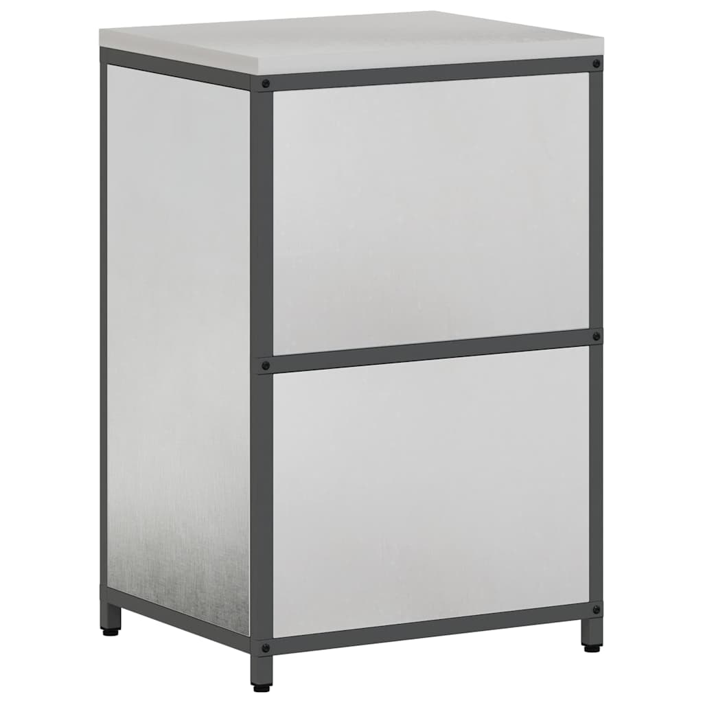 Kitchen Storage Cabinet with Shelf Silver Stainless steel