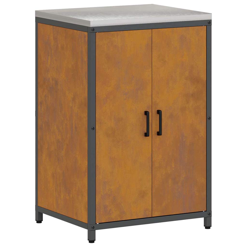 Kitchen Storage Cabinet with Drawer Rusty Weathering steel
