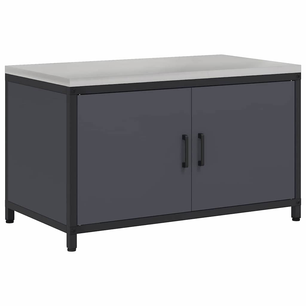 Kitchen Storage Cabinet with Shelf with Door Anthracite Steel
