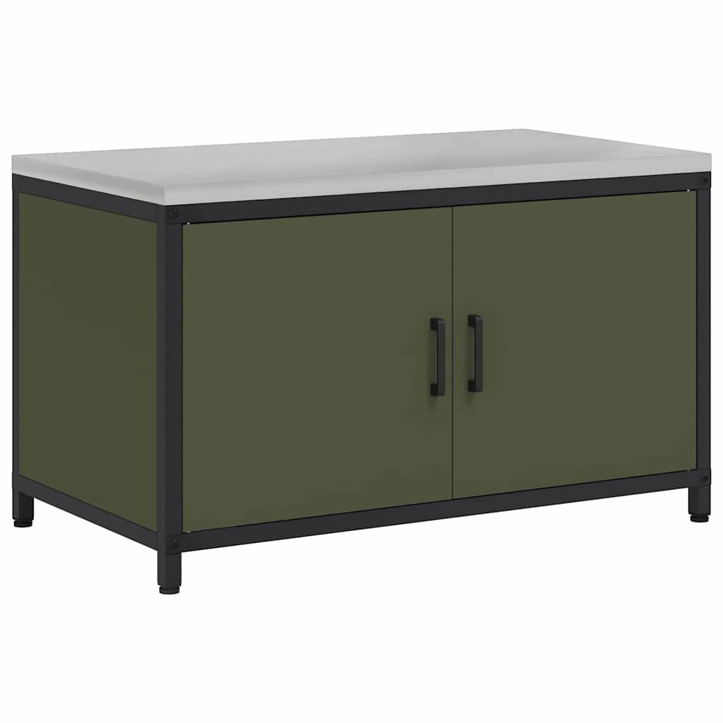 Kitchen Storage Cabinet with Shelf with Door Olive green Steel