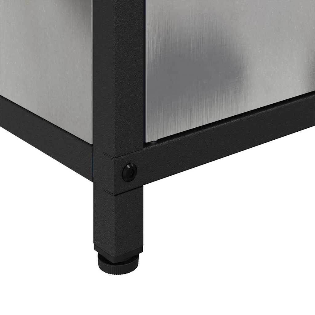 Kitchen Storage Cabinet with Shelf Silver Stainless steel