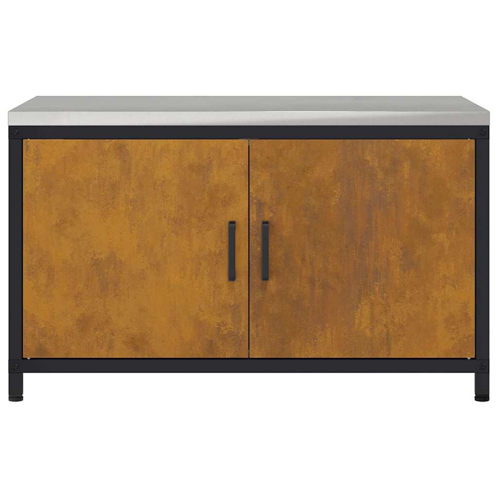 Kitchen Storage Cabinet with Shelf Rusty Weathering steel