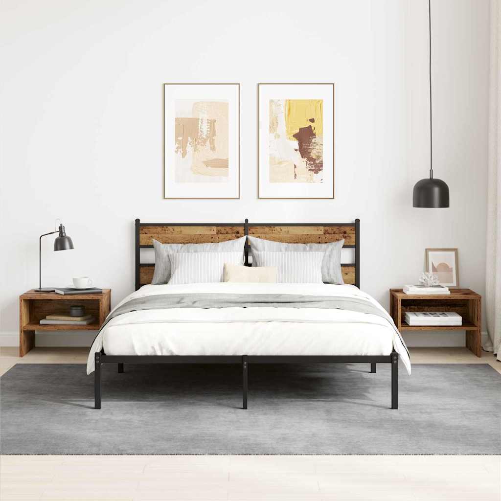 Bedside Cabinet 2 pcs Old wood 40 x 40 x 30 cm Engineered wood