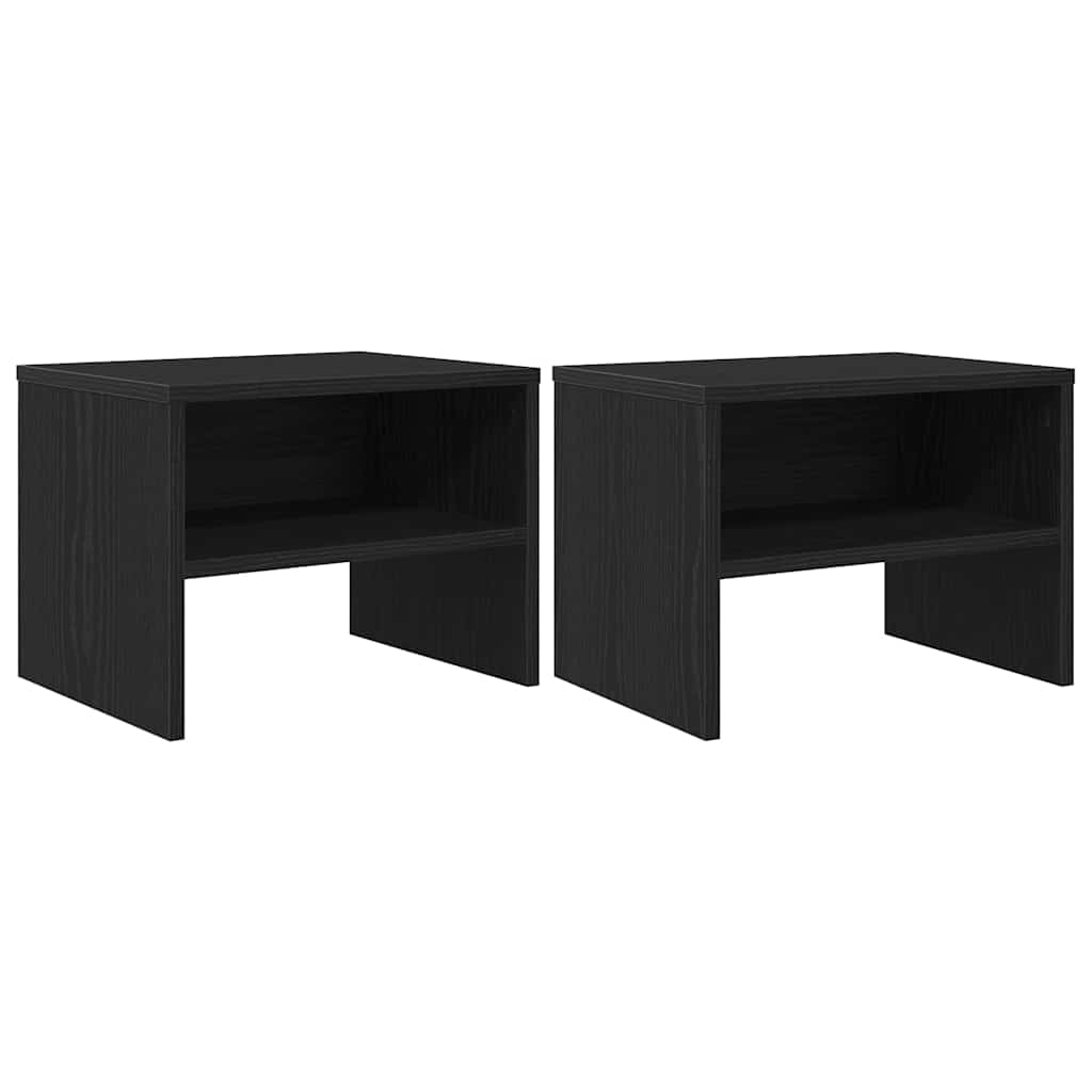 Bedside Cabinet 2 pcs Black oak 40 x 40 x 30 cm Engineered wood