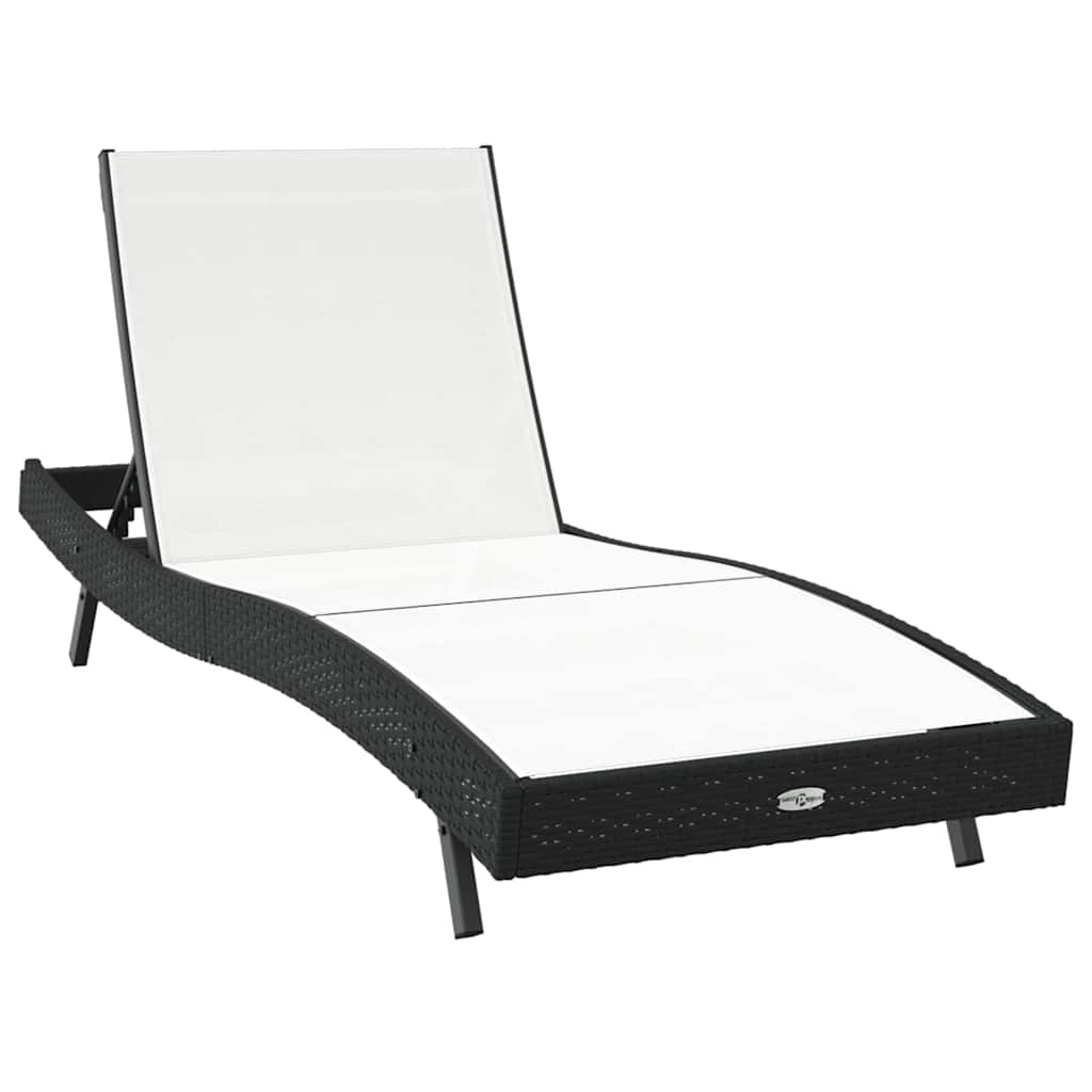Sun Loungers 3 pcs Black and White 40 x 40 x 40.5 cm