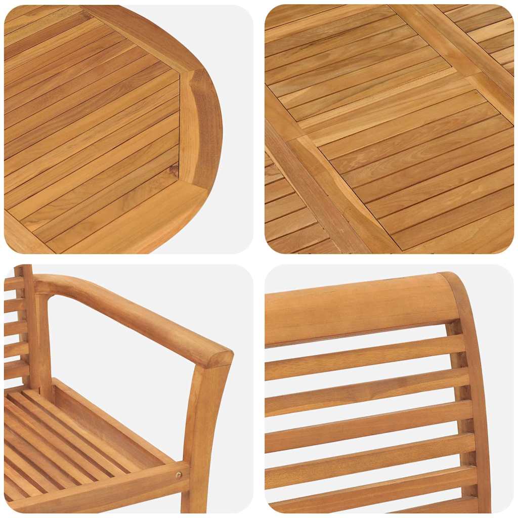 Garden Dining Set 7 pcs Brown 200 x 100 x 75 cm Solid teak wood