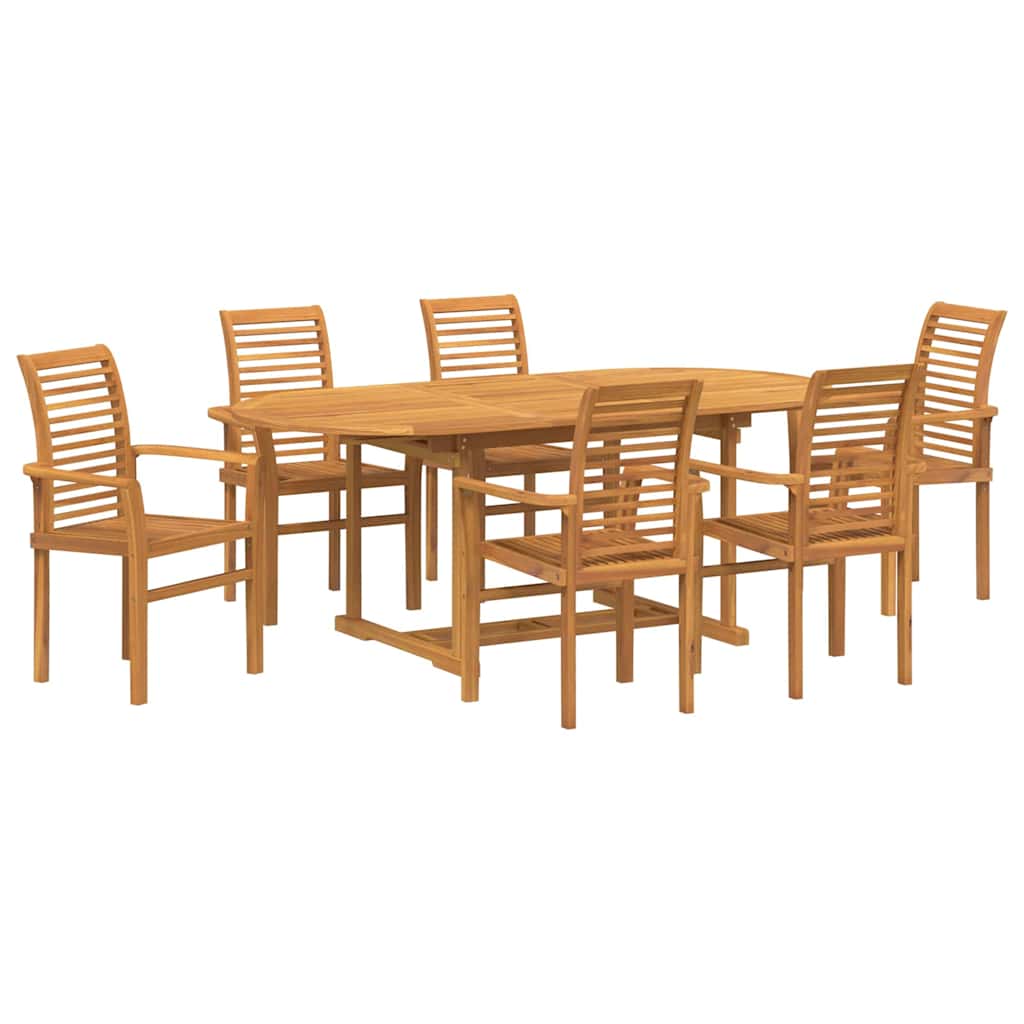 Garden Dining Set 7 pcs Brown 200 x 100 x 75 cm Solid teak wood
