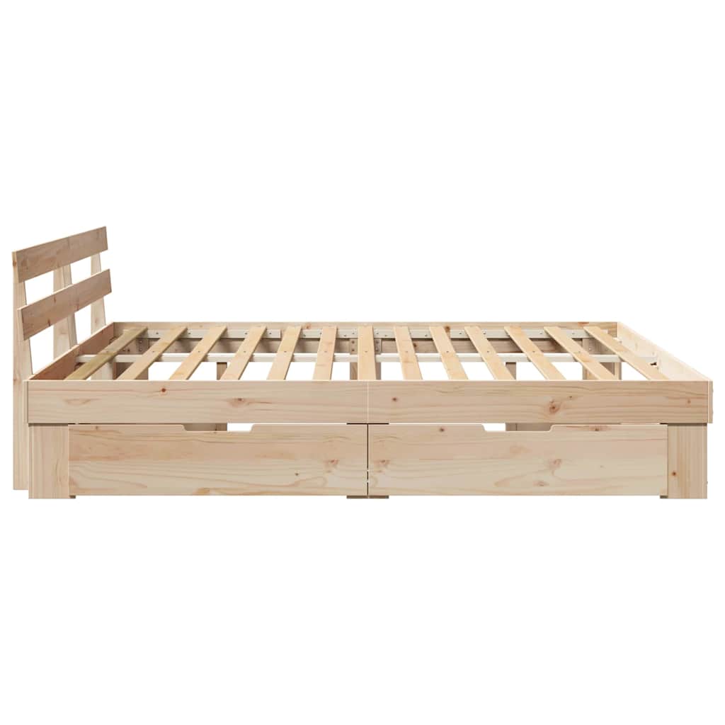 Bed Frame with Headboard Brown 180 x 200 cm Solid pine wood