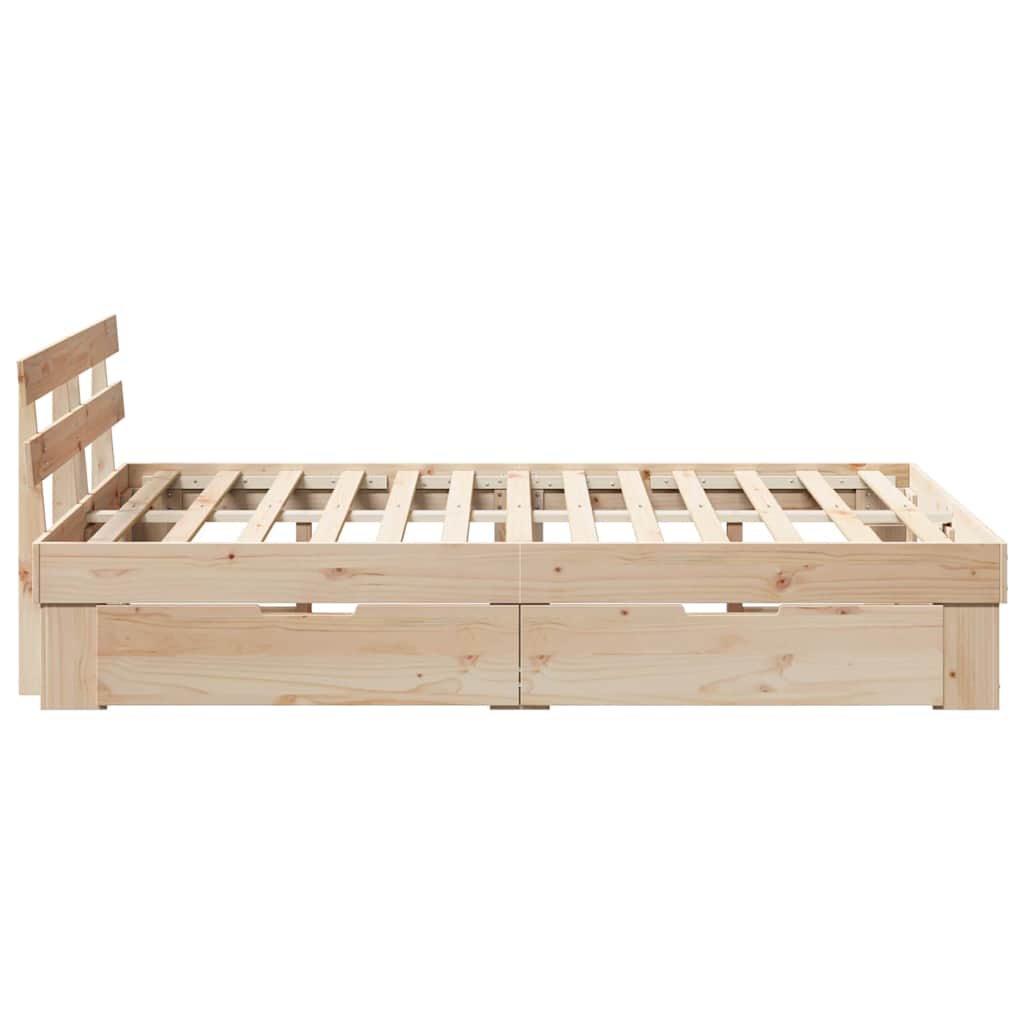 Bed Frame with Headboard Brown 120 x 200 cm Solid pine wood