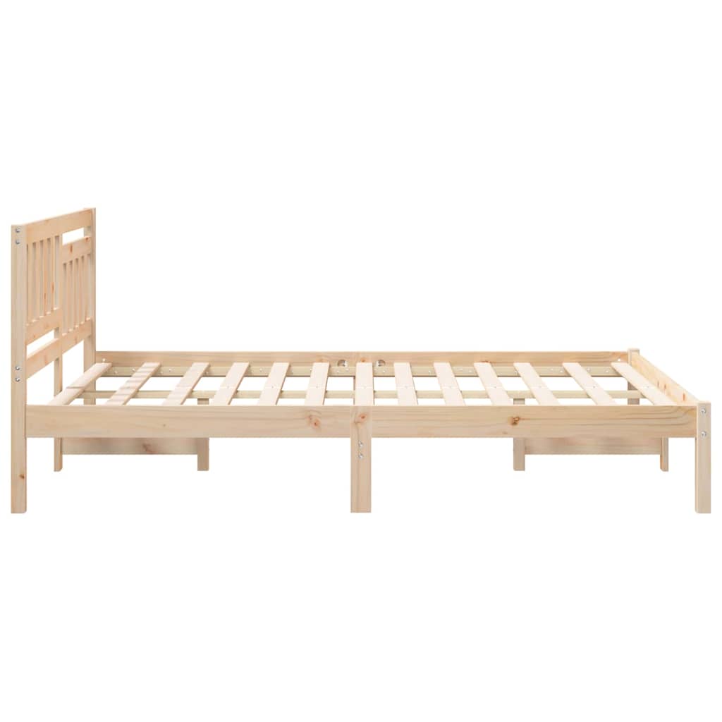 Bed Frame with Headboard Brown 120 x 200 cm Solid pine wood