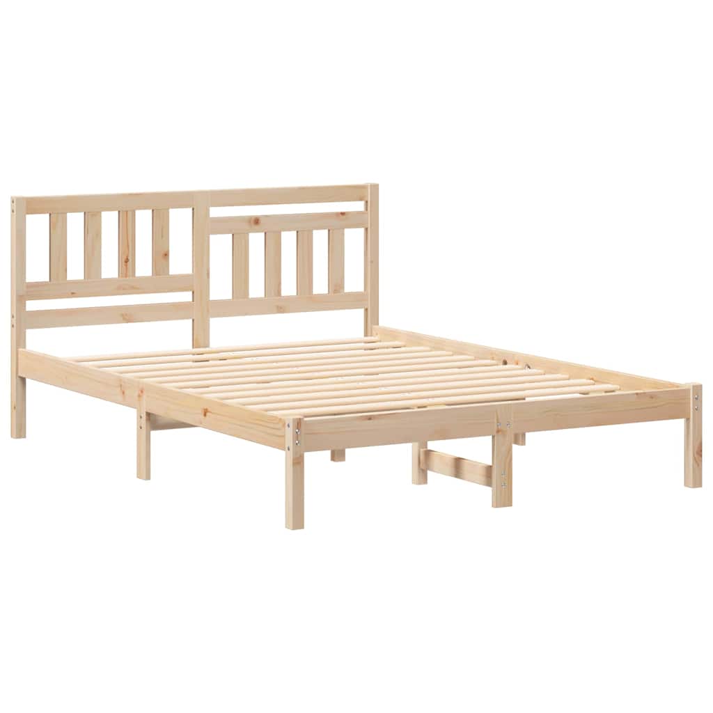 Bed Frame with Headboard Brown 120 x 190 cm Solid pine wood