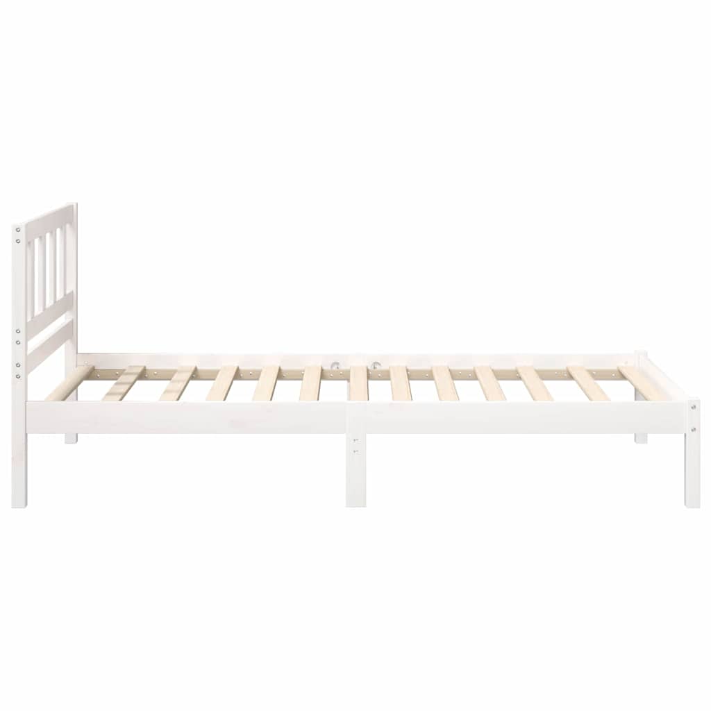 Bed Frame with Headboard White 80 x 200 cm Solid pine wood