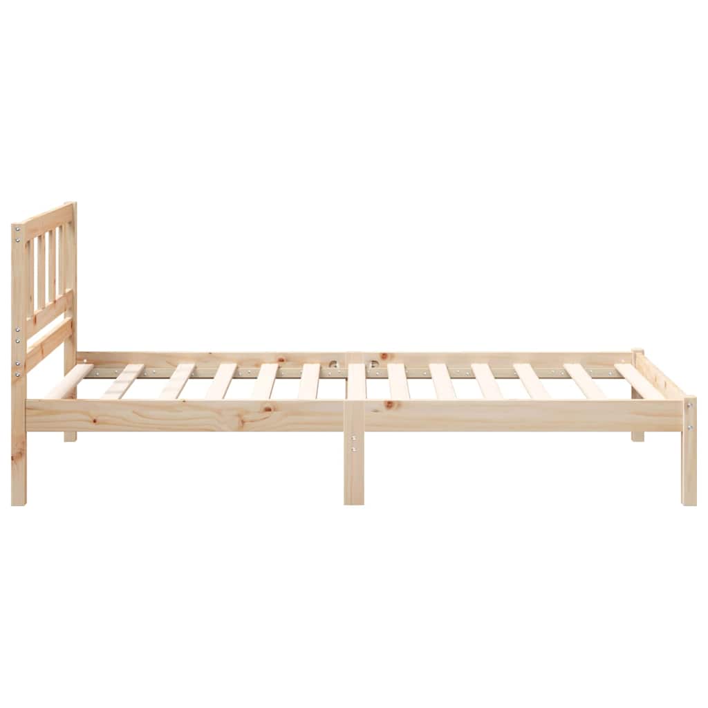 Bed Frame with Headboard Brown 100 x 200 cm Solid pine wood